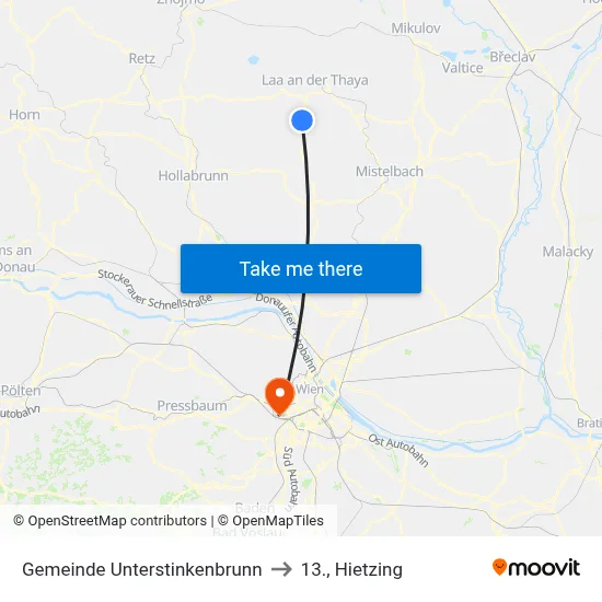 Gemeinde Unterstinkenbrunn to 13., Hietzing map