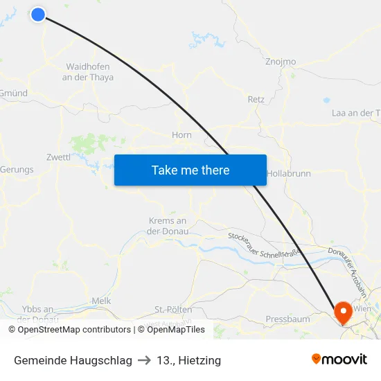 Gemeinde Haugschlag to 13., Hietzing map
