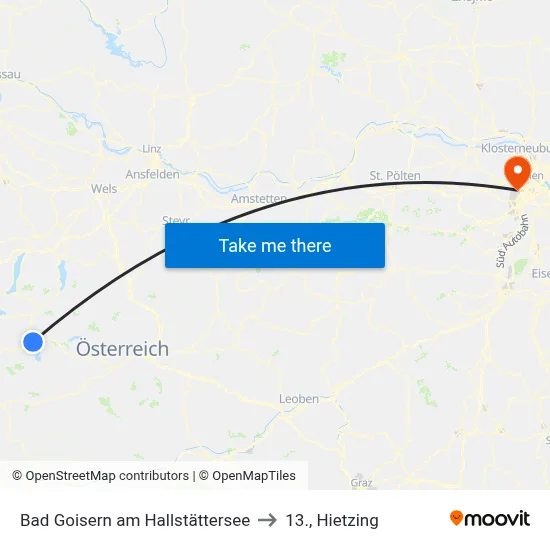 Bad Goisern am Hallstättersee to 13., Hietzing map