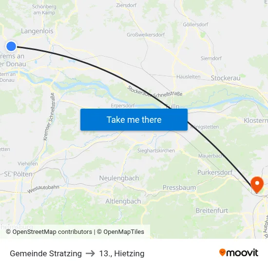 Gemeinde Stratzing to 13., Hietzing map