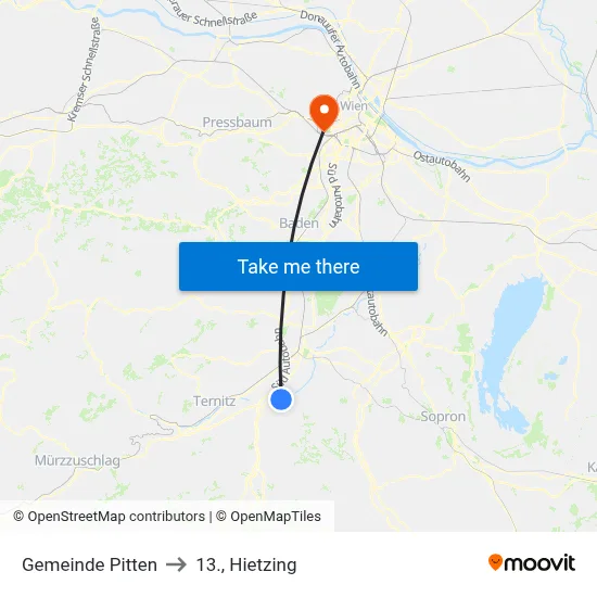 Gemeinde Pitten to 13., Hietzing map