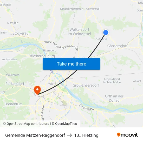 Gemeinde Matzen-Raggendorf to 13., Hietzing map