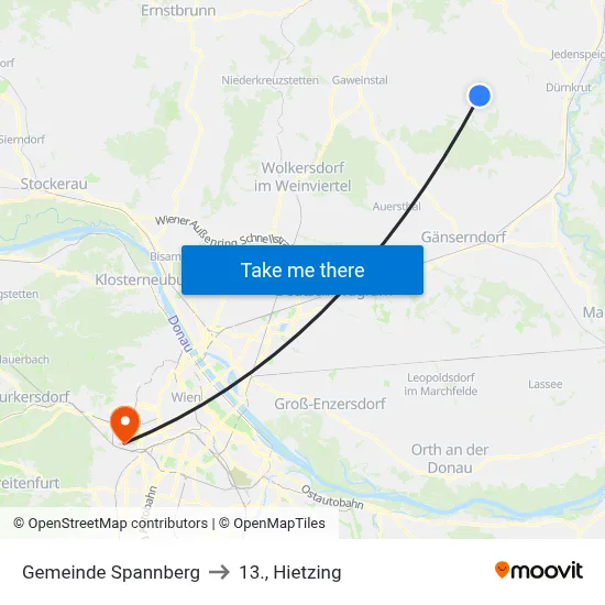 Gemeinde Spannberg to 13., Hietzing map