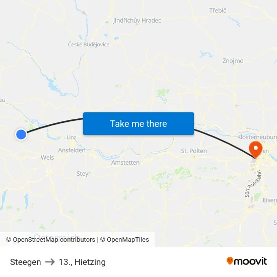 Steegen to 13., Hietzing map