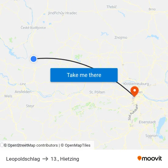 Leopoldschlag to 13., Hietzing map