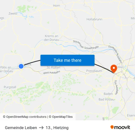 Gemeinde Leiben to 13., Hietzing map