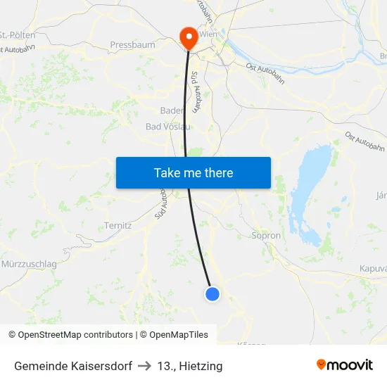 Gemeinde Kaisersdorf to 13., Hietzing map