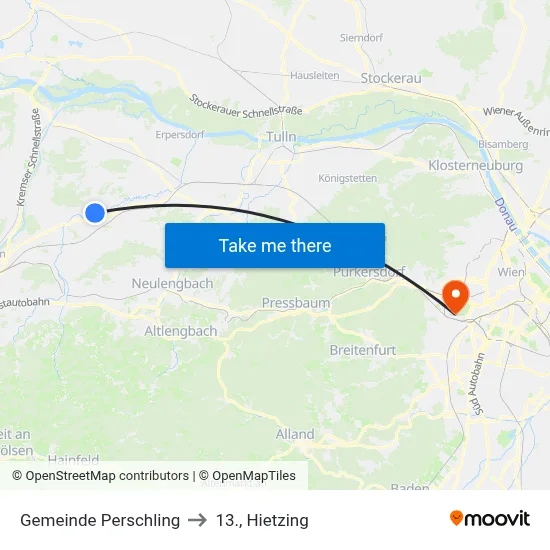 Gemeinde Perschling to 13., Hietzing map