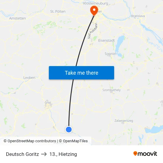 Deutsch Goritz to 13., Hietzing map