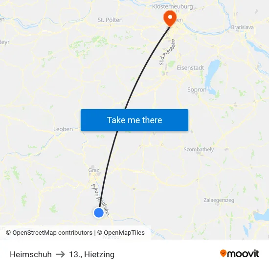 Heimschuh to 13., Hietzing map