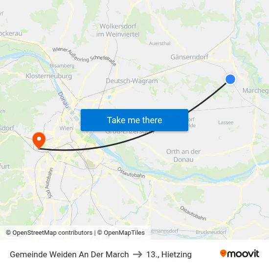 Gemeinde Weiden An Der March to 13., Hietzing map