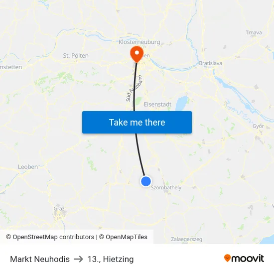 Markt Neuhodis to 13., Hietzing map