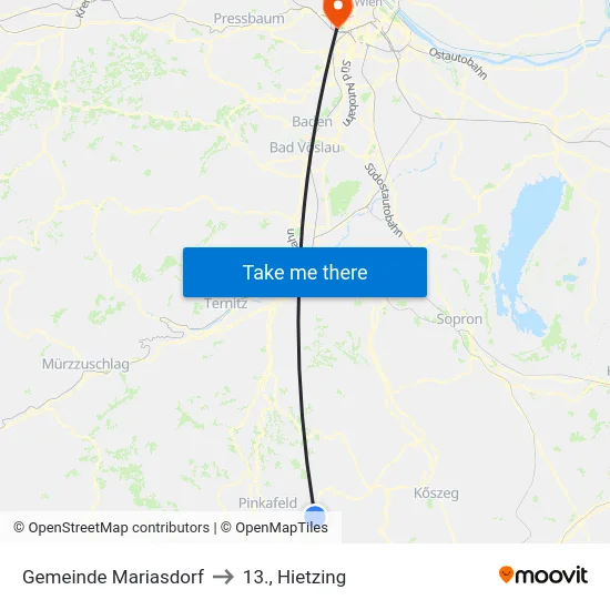 Gemeinde Mariasdorf to 13., Hietzing map