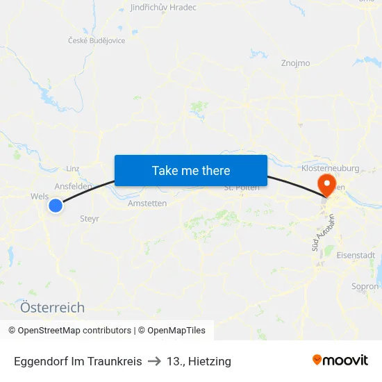 Eggendorf Im Traunkreis to 13., Hietzing map