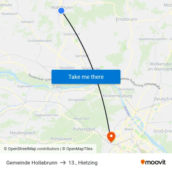 Gemeinde Hollabrunn to 13., Hietzing map