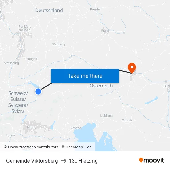 Gemeinde Viktorsberg to 13., Hietzing map