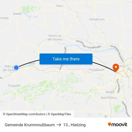 Gemeinde Krummnußbaum to 13., Hietzing map