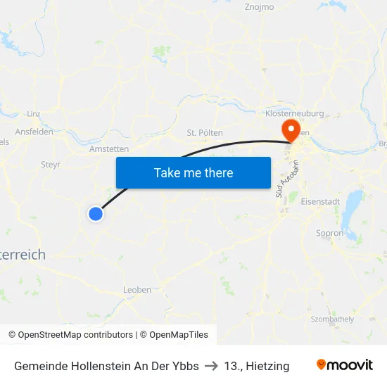 Gemeinde Hollenstein An Der Ybbs to 13., Hietzing map