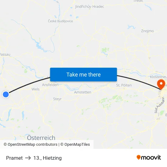 Pramet to 13., Hietzing map