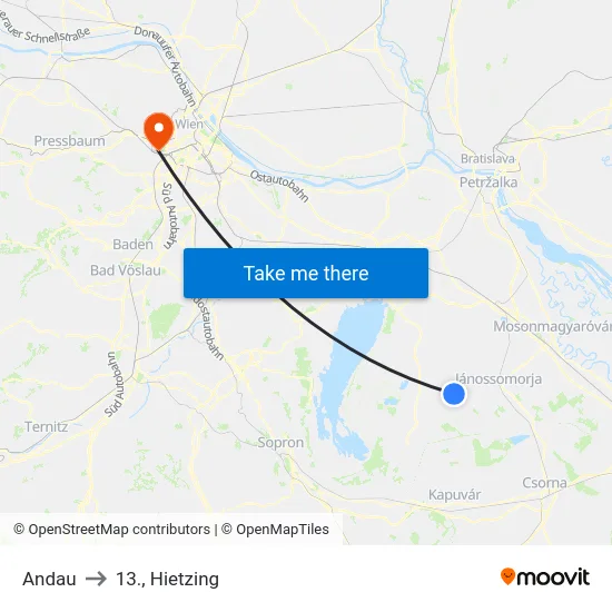 Andau to 13., Hietzing map