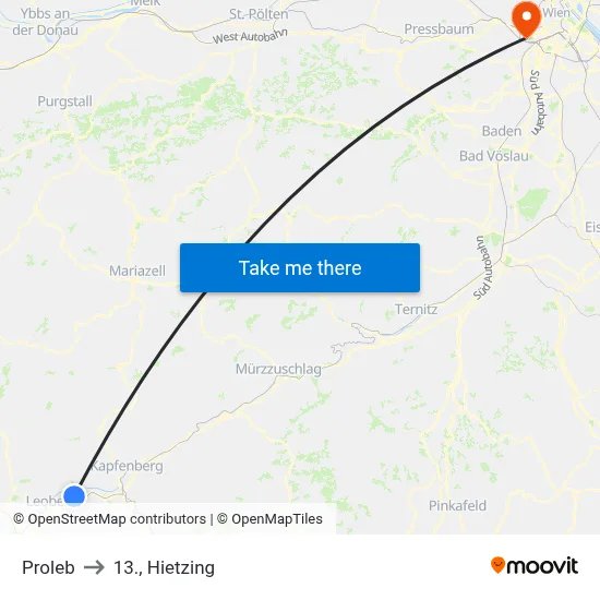 Proleb to 13., Hietzing map