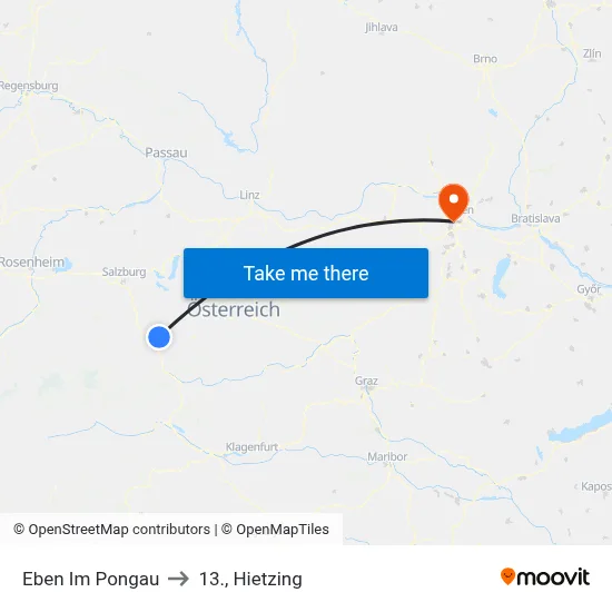 Eben Im Pongau to 13., Hietzing map