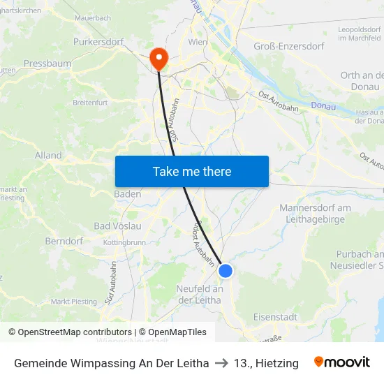 Gemeinde Wimpassing An Der Leitha to 13., Hietzing map