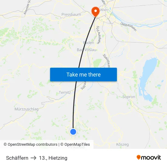 Schäffern to 13., Hietzing map