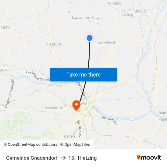 Gemeinde Gnadendorf to 13., Hietzing map