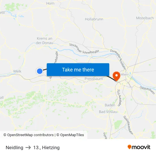 Neidling to 13., Hietzing map