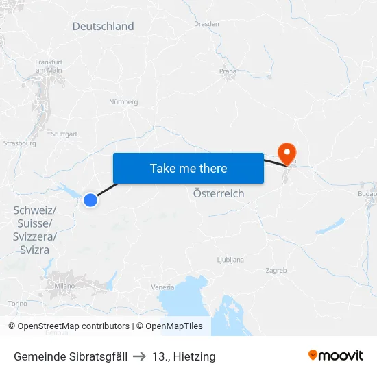 Gemeinde Sibratsgfäll to 13., Hietzing map