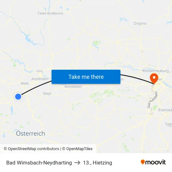Bad Wimsbach-Neydharting to 13., Hietzing map