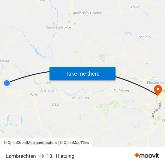 Lambrechten to 13., Hietzing map