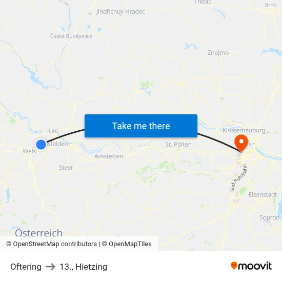 Oftering to 13., Hietzing map