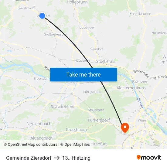 Gemeinde Ziersdorf to 13., Hietzing map