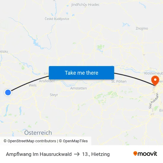 Ampflwang Im Hausruckwald to 13., Hietzing map