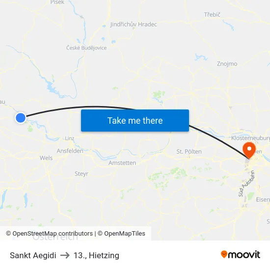 Sankt Aegidi to 13., Hietzing map