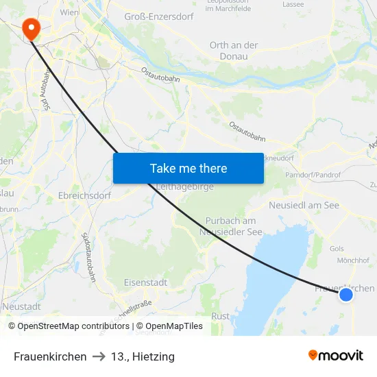 Frauenkirchen to 13., Hietzing map
