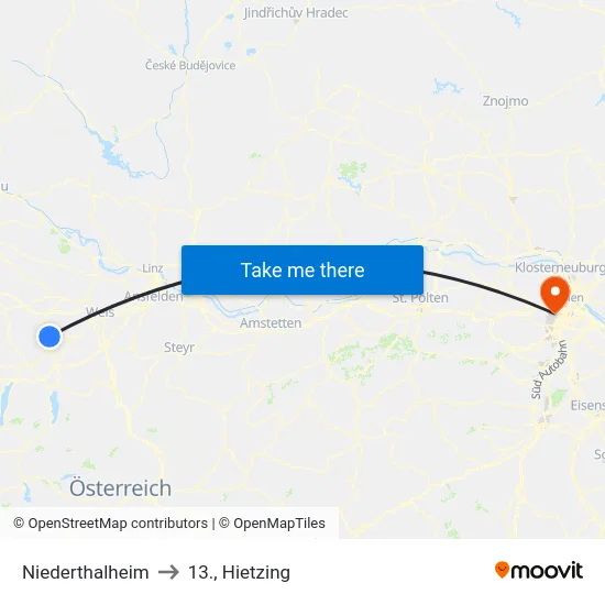 Niederthalheim to 13., Hietzing map