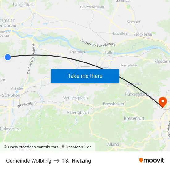 Gemeinde Wölbling to 13., Hietzing map