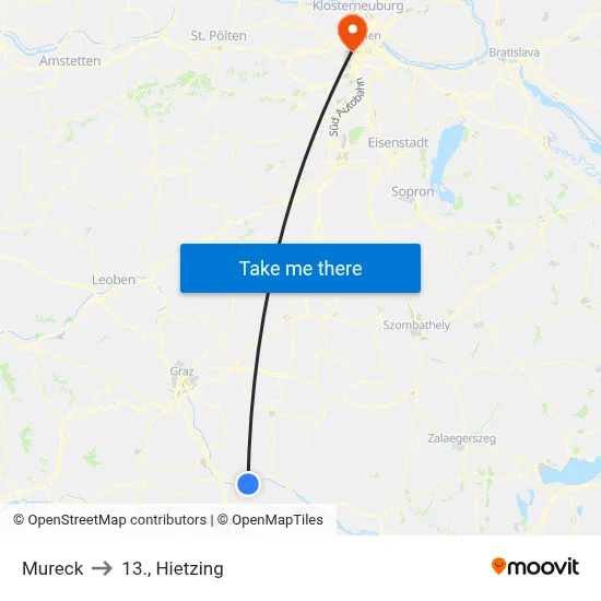 Mureck to 13., Hietzing map