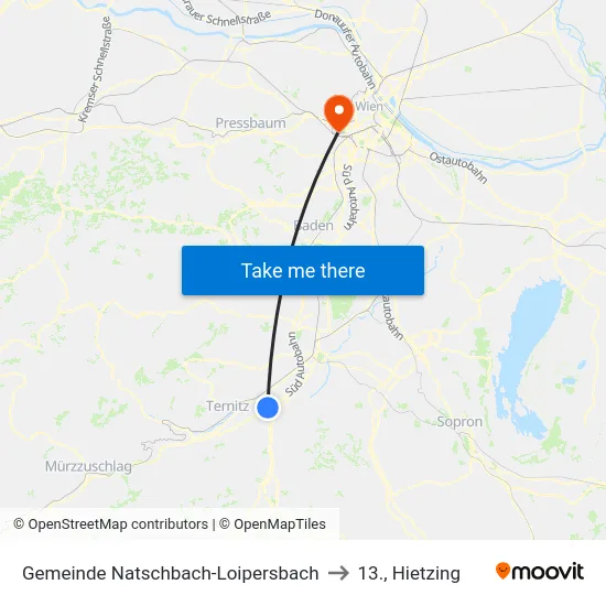 Gemeinde Natschbach-Loipersbach to 13., Hietzing map