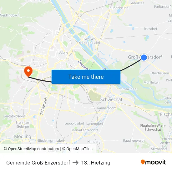 Gemeinde Groß-Enzersdorf to 13., Hietzing map