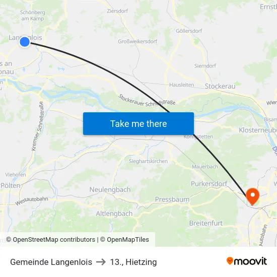 Gemeinde Langenlois to 13., Hietzing map