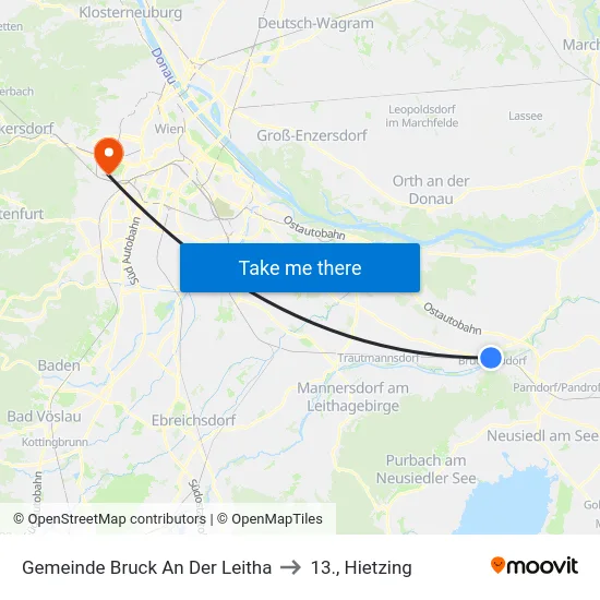 Gemeinde Bruck An Der Leitha to 13., Hietzing map