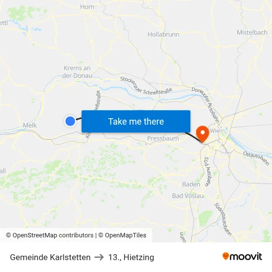 Gemeinde Karlstetten to 13., Hietzing map
