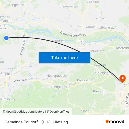 Gemeinde Paudorf to 13., Hietzing map