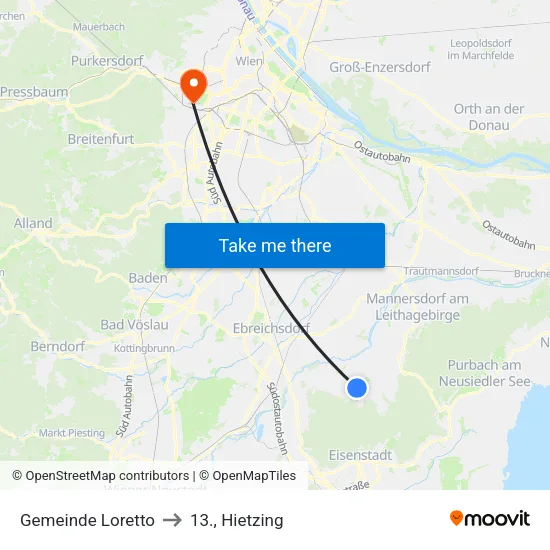 Gemeinde Loretto to 13., Hietzing map