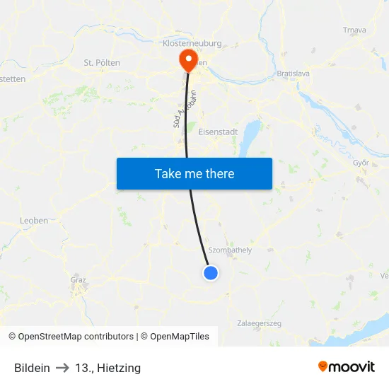 Bildein to 13., Hietzing map