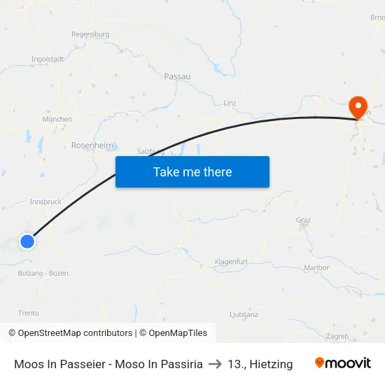Moos In Passeier - Moso In Passiria to 13., Hietzing map